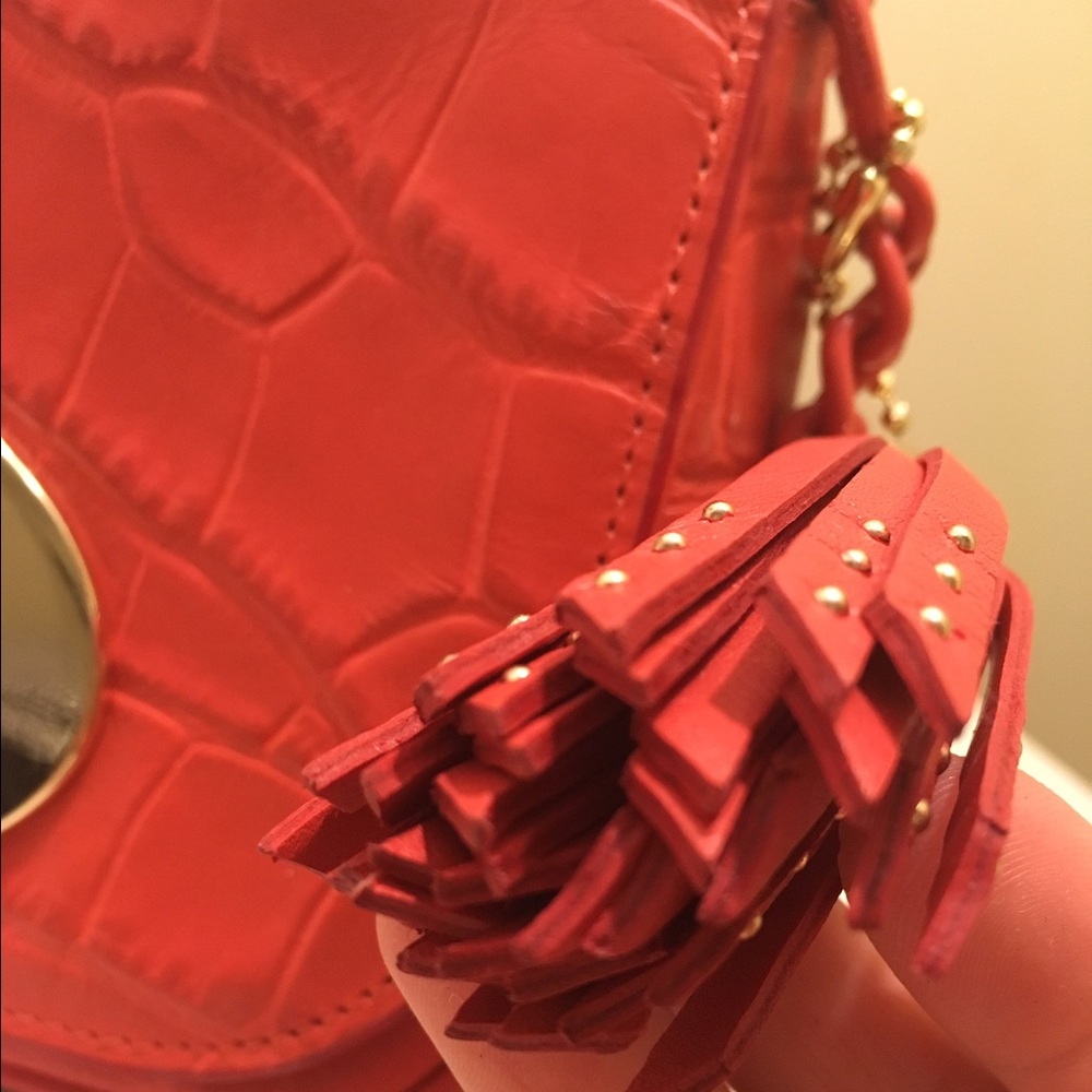 Coach Red Mini Bag with Gold Turn-Lock and Tassel - Picture 4 of 4